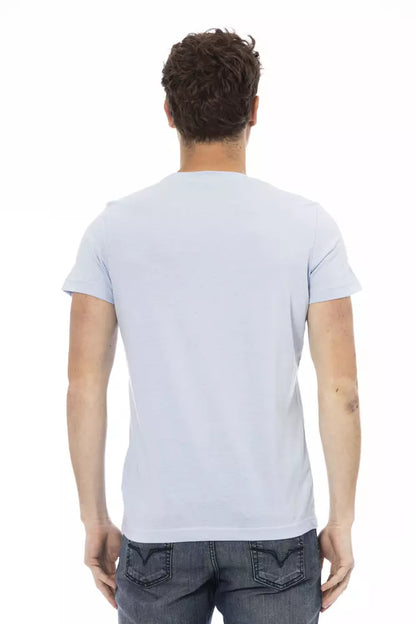  - Light Blue Cotton Men T-Shirt