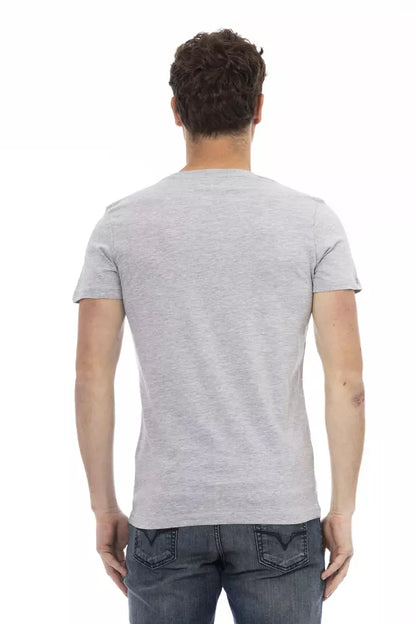  - Gray Cotton Men T-Shirt