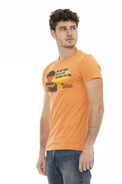  - Orange Cotton Men T-Shirt