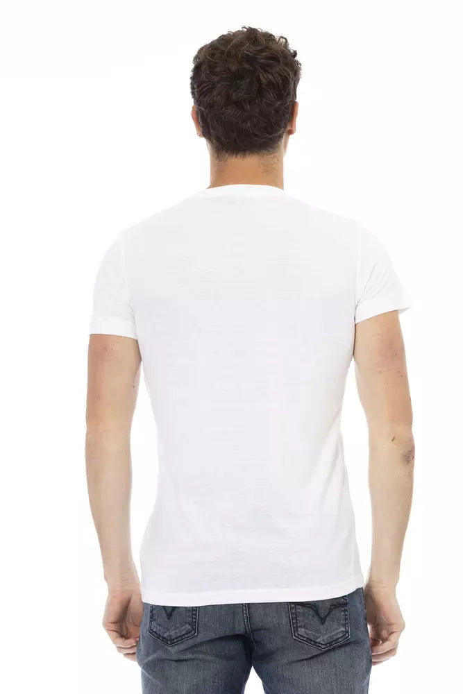  - White Cotton Men T-Shirt