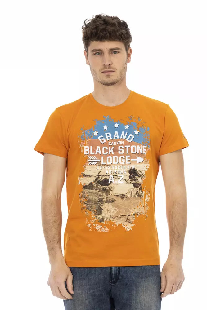  - Orange Cotton Men T-Shirt