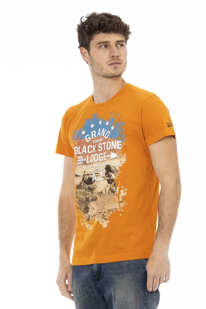  - Orange Cotton Men T-Shirt