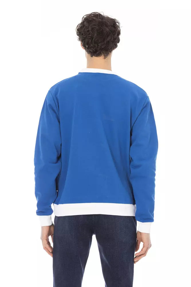  - Blue Cotton Men Sweater