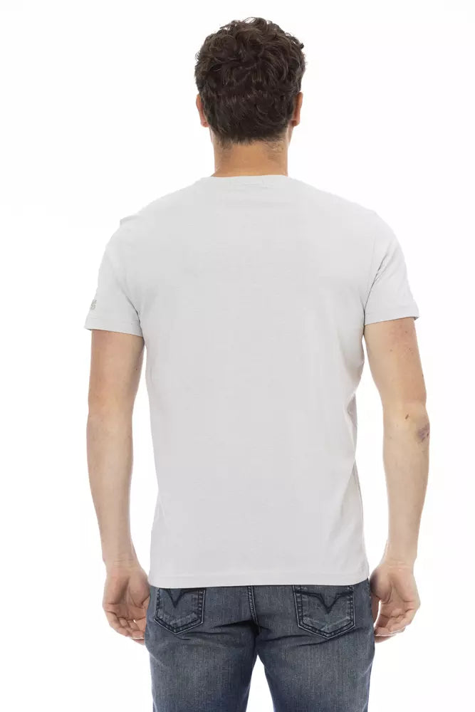  - Gray Cotton Men T-Shirt