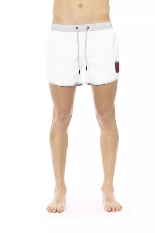  - White Polyester Men Swim Short