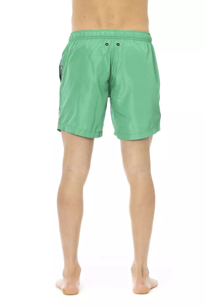  - Green Polyester Men Swim Short