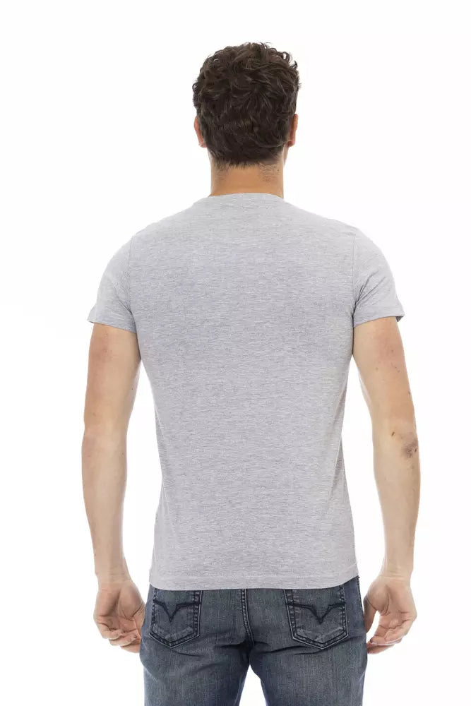  - Gray Cotton Men T-Shirt