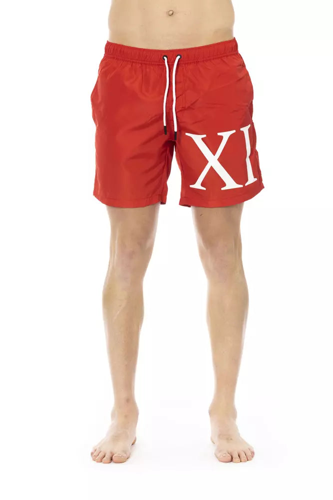  - Red Polyester Men Swim Short