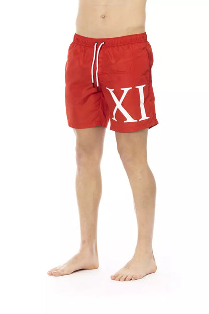  - Red Polyester Men Swim Short