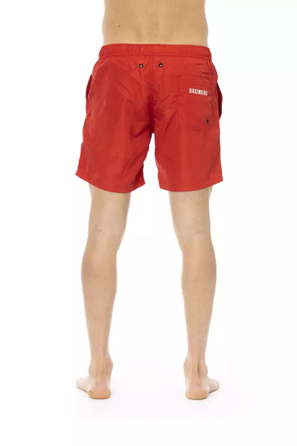  - Red Polyester Men Swim Short