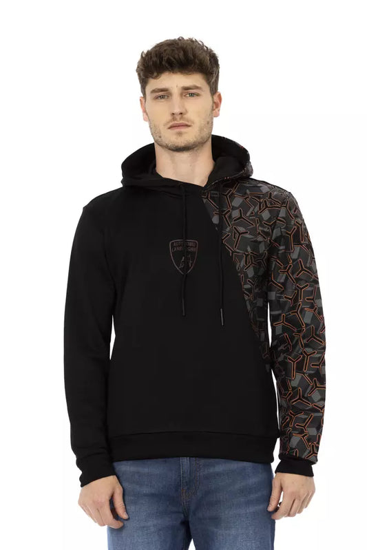  - Black Cotton Men's Hoodie