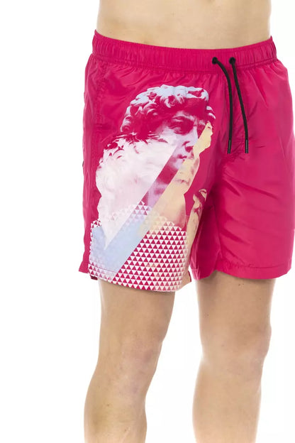  - Fuchsia Polyester Men Swim Short