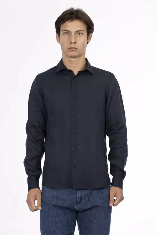  - Blue Linen Men Shirt