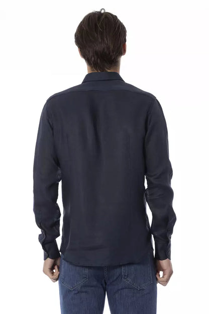  - Blue Linen Men Shirt