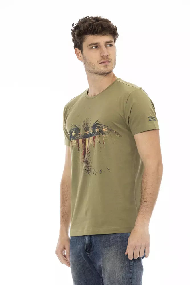  - Green Cotton Men T-Shirt