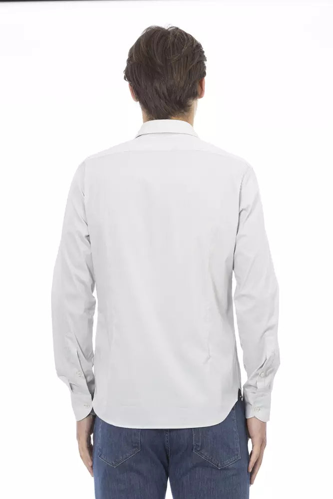  - Gray Cotton Men Shirt