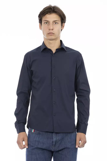  - Blue Cotton Men Shirt