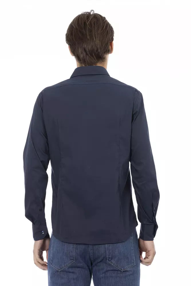  - Blue Cotton Men Shirt