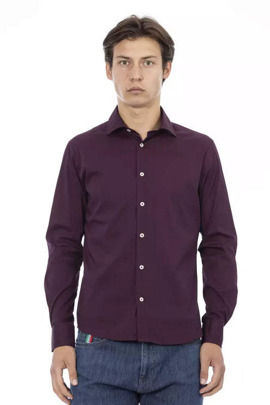  - Bordeaux Cotton Men Shirt