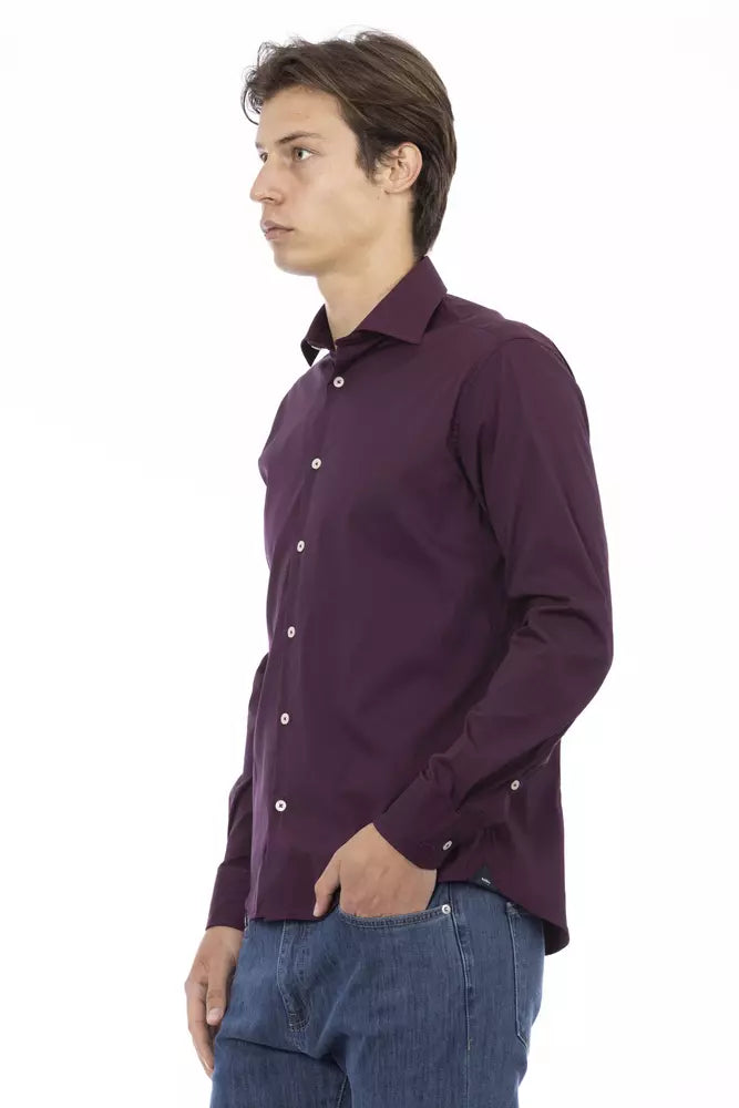  - Bordeaux Cotton Men Shirt