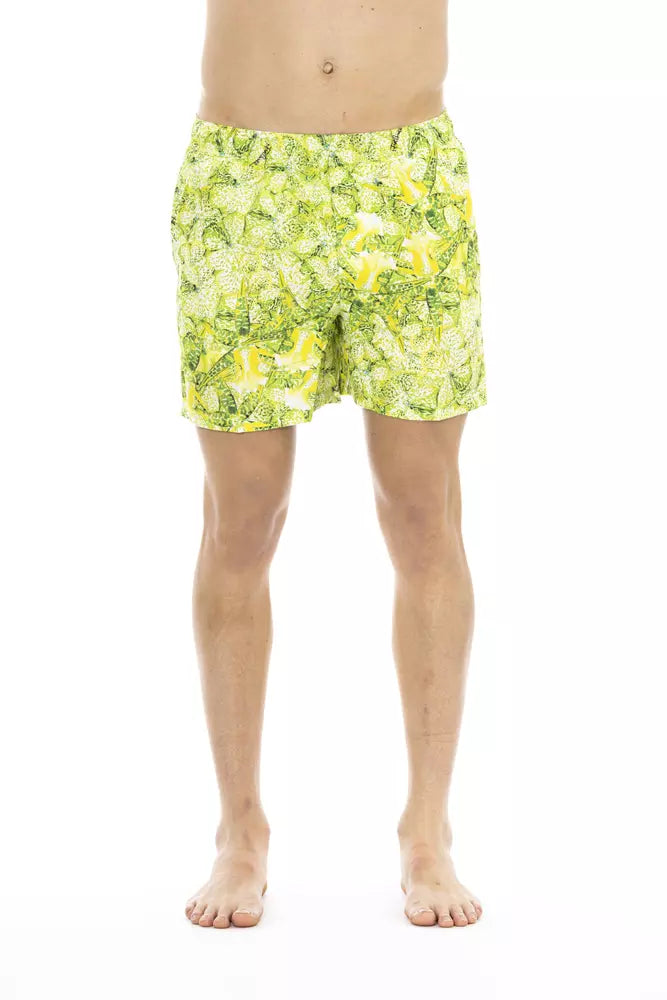  - Green Polyester Men's Swimwear Shorts