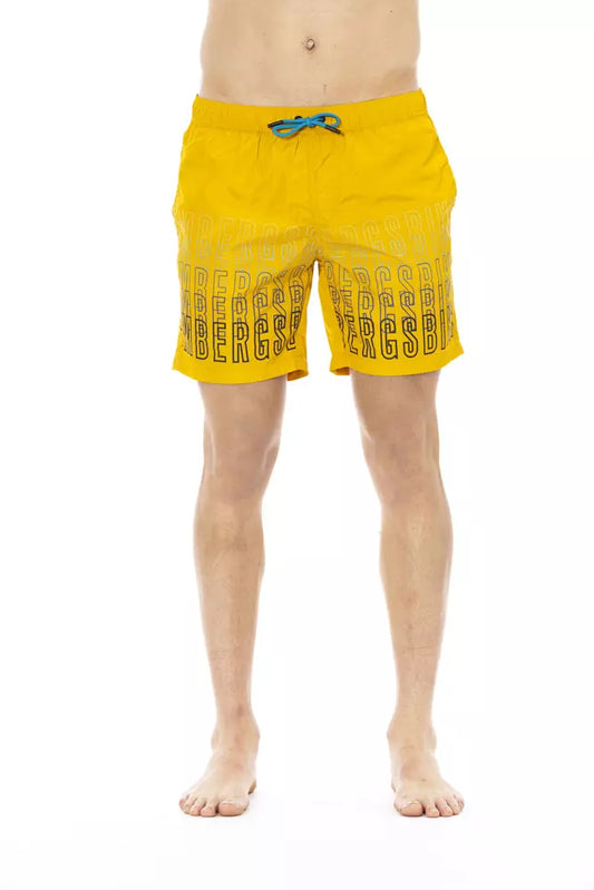  - Yellow Polyester Men Swim Short