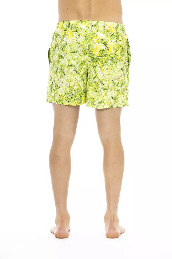  - Green Polyester Men's Swimwear Shorts