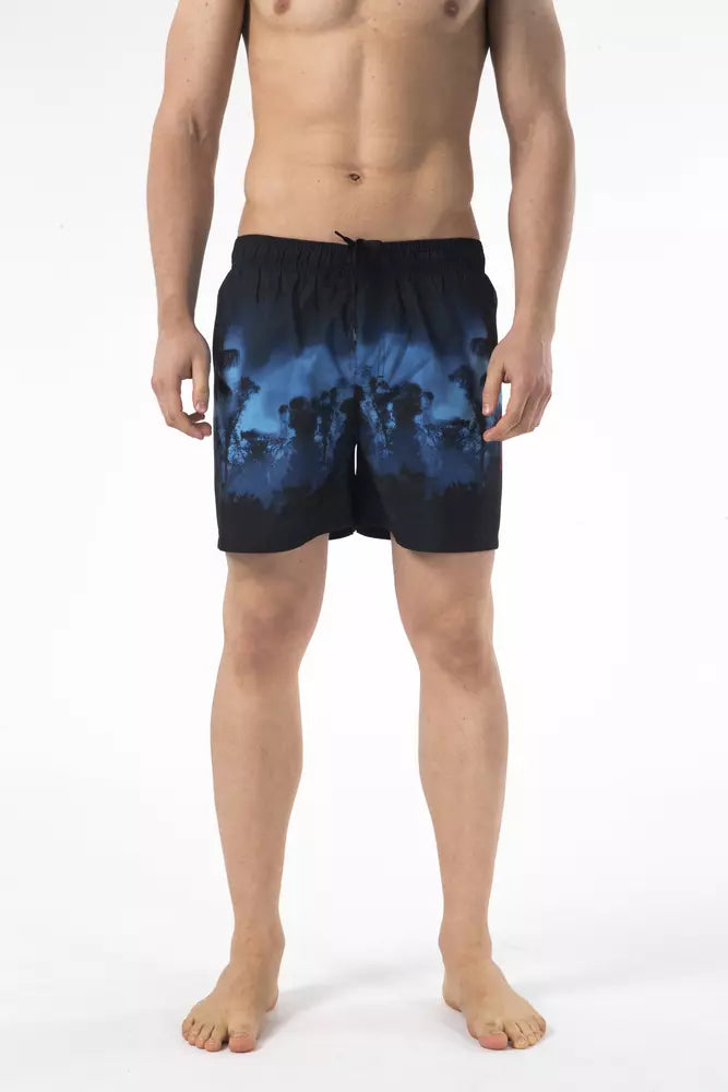  - Black Polyester Men Swimwear Short