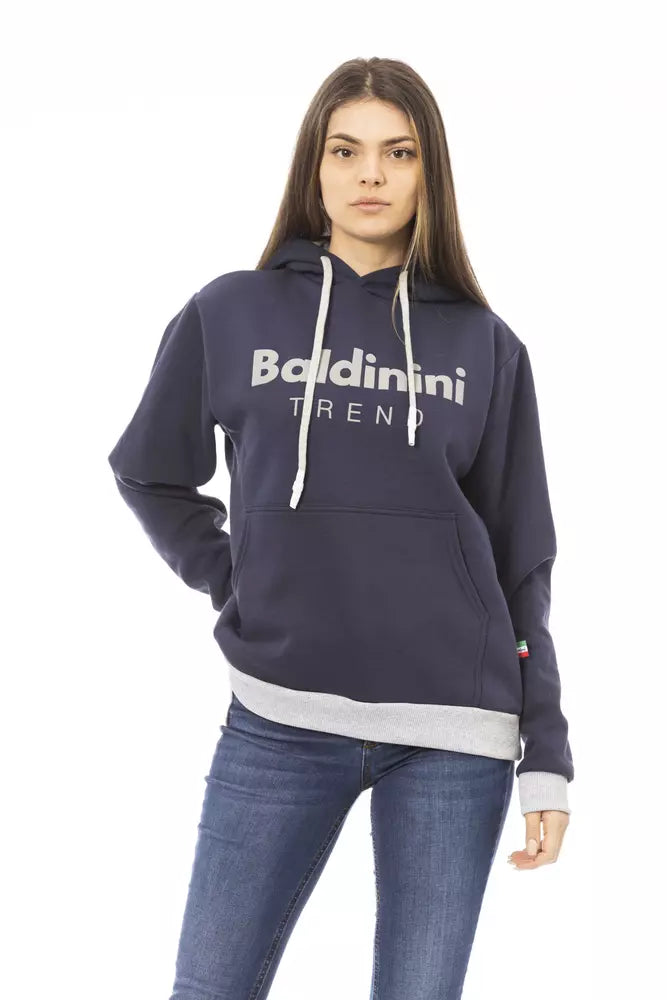  - Blue Cotton Women Hoodie