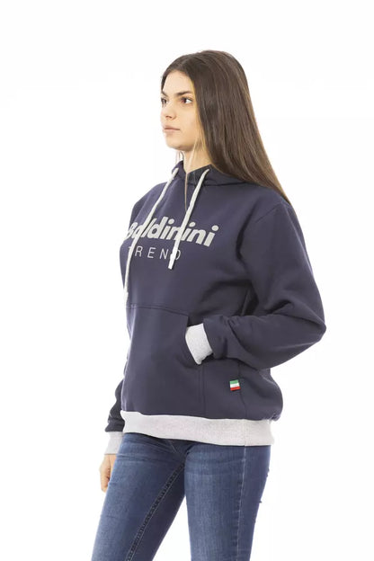  - Blue Cotton Women Hoodie