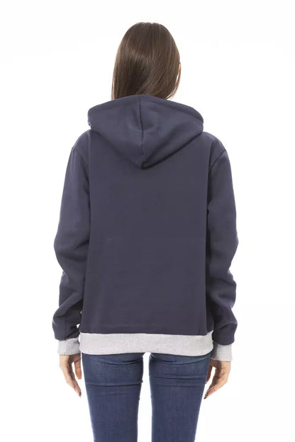  - Blue Cotton Women Hoodie