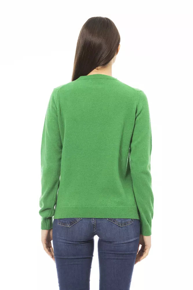 Green Wool Women Sweater