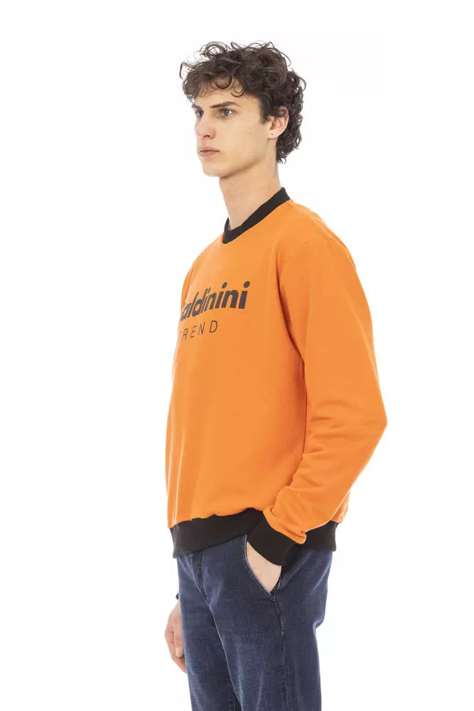  - Orange Cotton Men Sweater