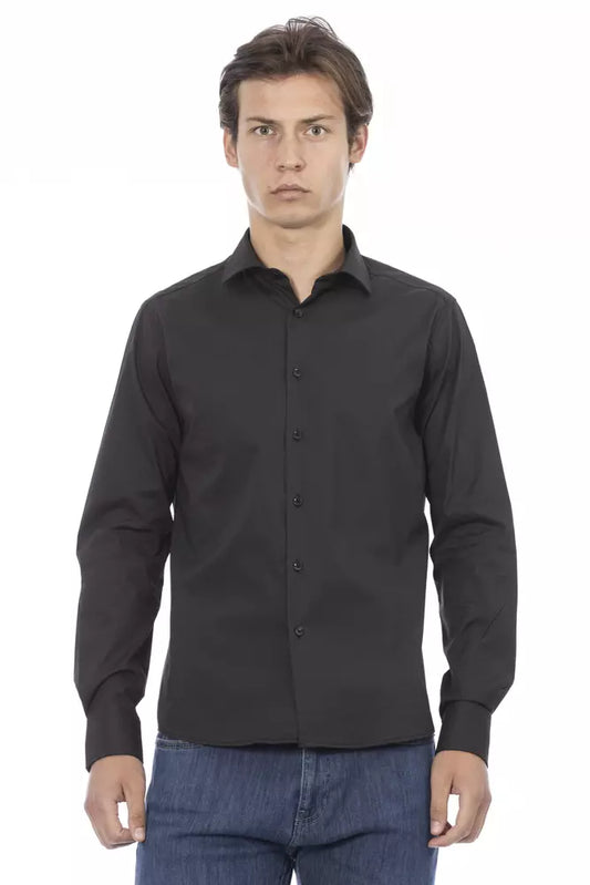  - Gray Cotton Men Shirt