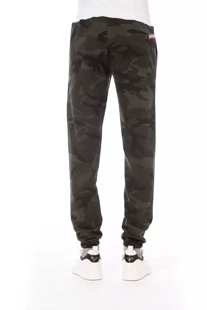  - Green Cotton Men Sport Pant