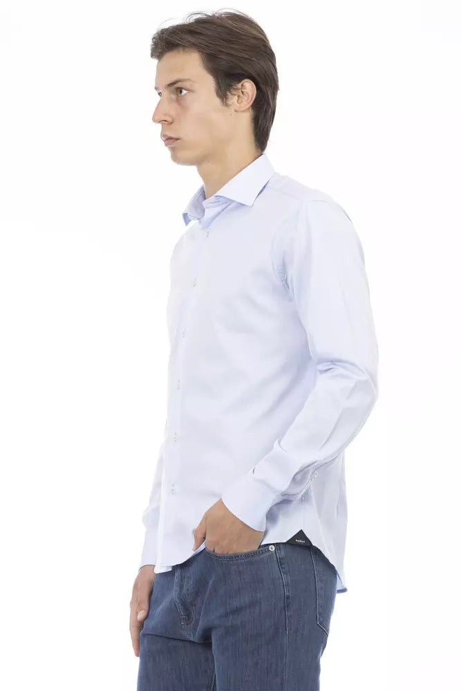  - Light Blue Cotton Men Shirt