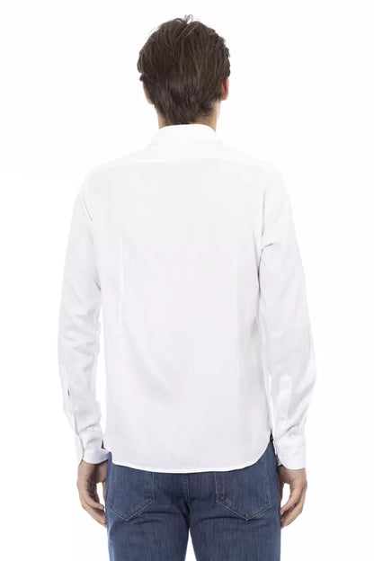  - White Cotton Men Shirt