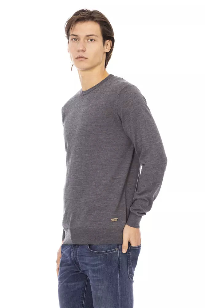  - Gray Fabric Men Sweater