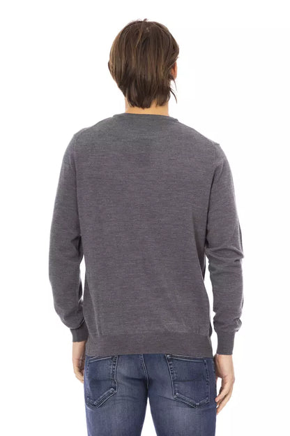  - Gray Fabric Men Sweater