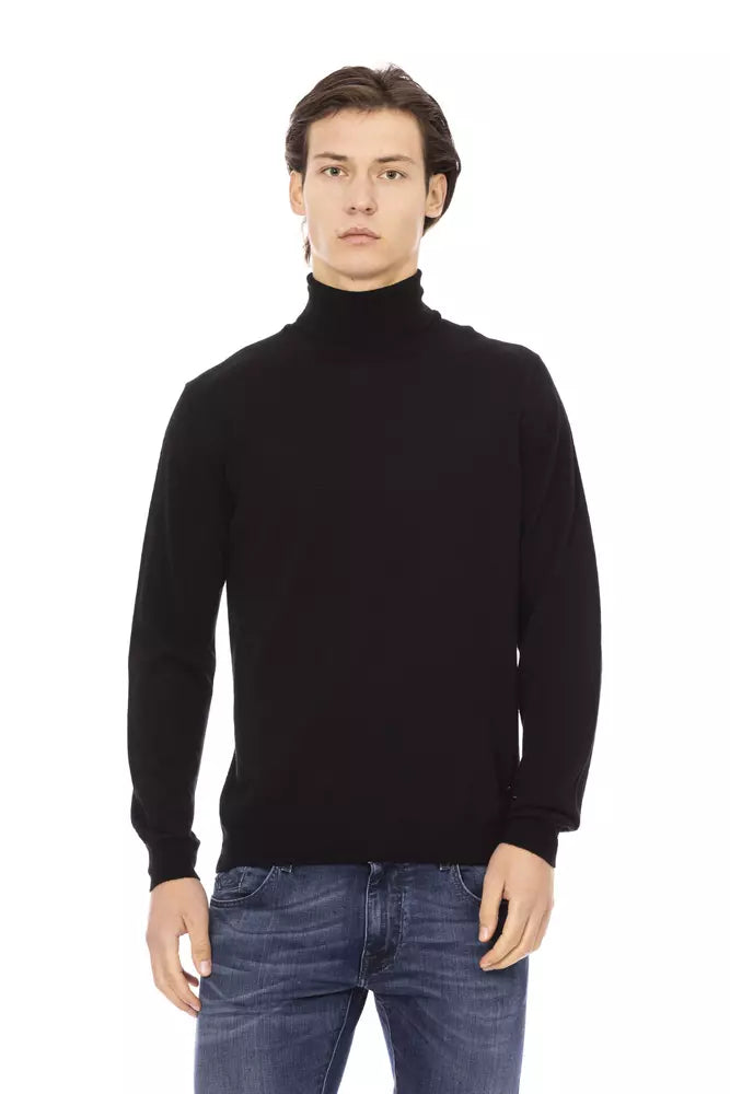  - Black Fabric Men Sweater