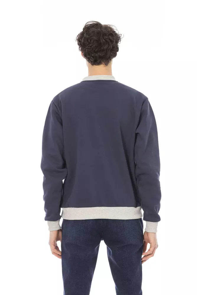  - Blue Cotton Men Sweater