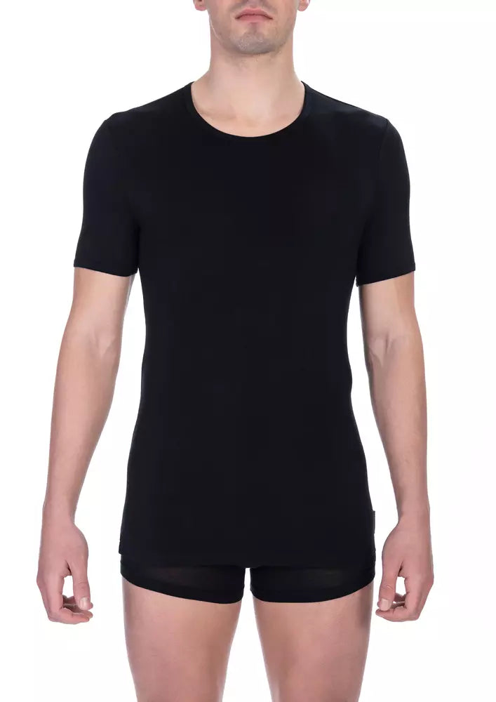  - Black Viscose Men T-Shirt