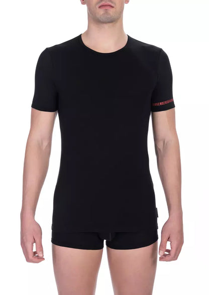  - Black Cotton Men T-Shirt