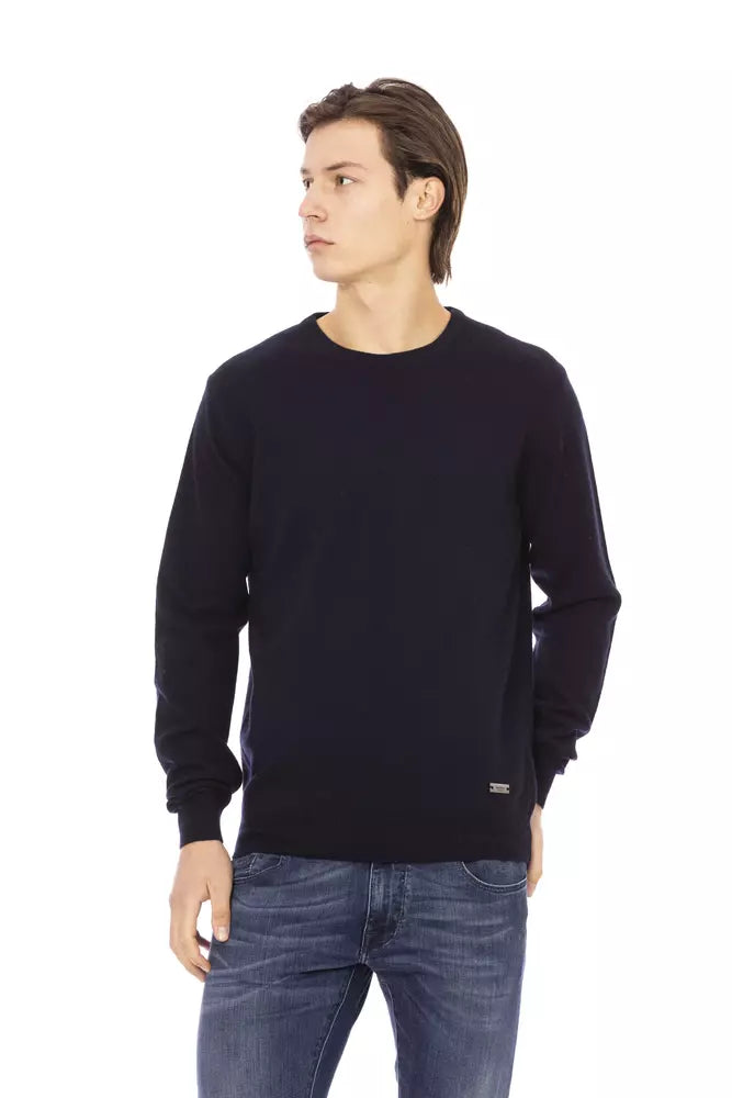  - Blue Wool Men Sweater