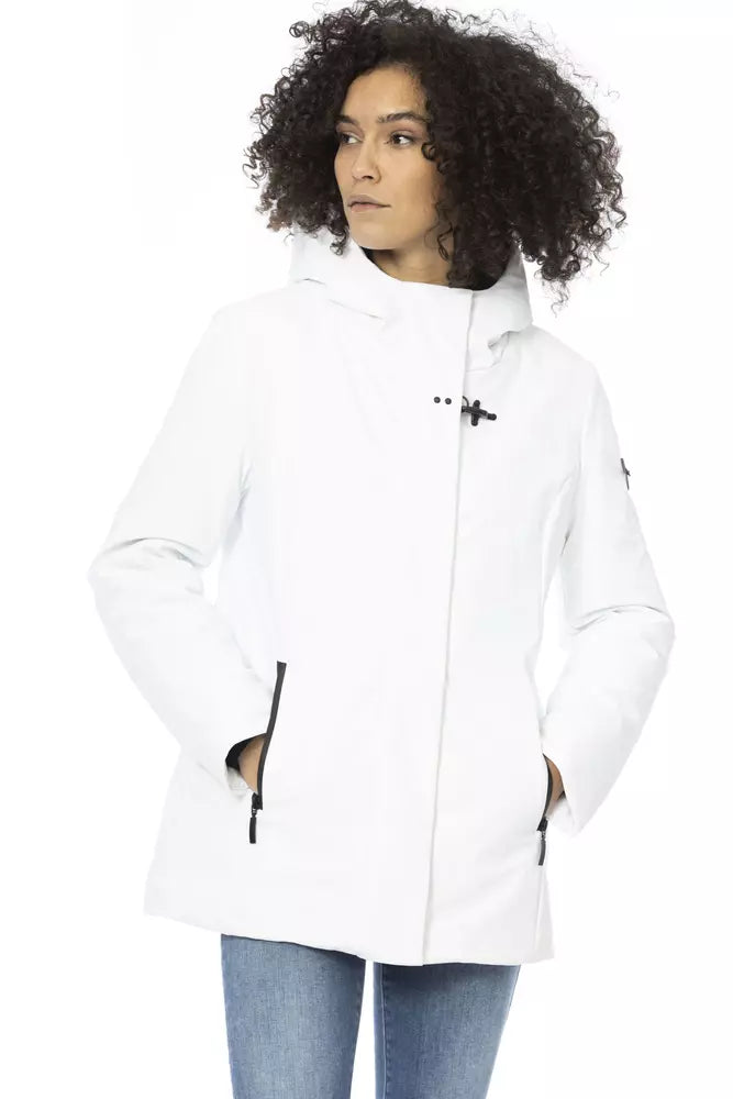  - White Polyester Women Jacket