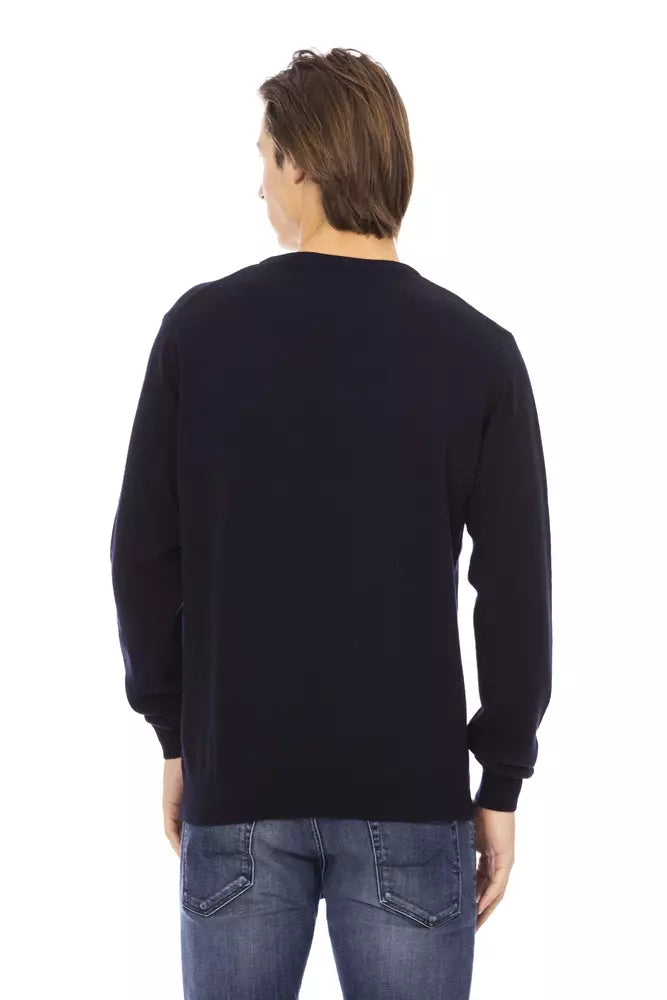  - Blue Wool Men Sweater