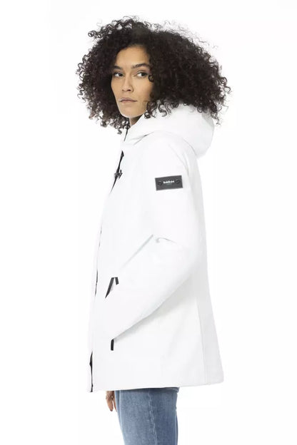  - White Polyester Women Jacket