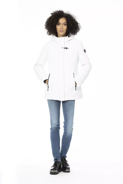  - White Polyester Women Jacket