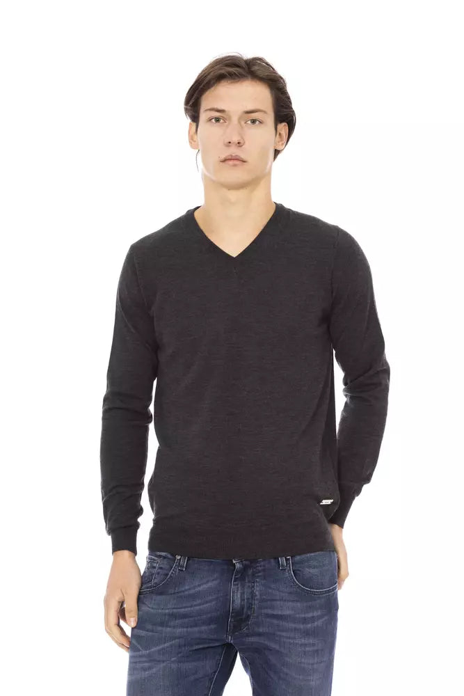  - Gray Fabric Men Sweater