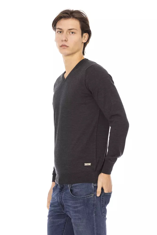  - Gray Fabric Men Sweater